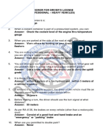 Questionnaires For Professional Drivers License Applicants (Heavy Vehicles) Reviewer