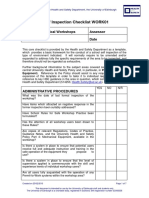 Workshop Self Inspection Checklist WORK01: General Mechanical Workshops Assessor Location Date