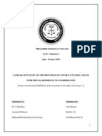 Comparative Study of The Principles of Contract Formation India and Uk - Hard