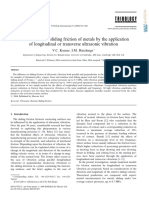 Reduction of The Sliding Friction of Metals by The Application of Longitudinal or Transverse Ultrasonic Vibration