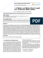 Effect of Number of Blades and Blade Chord Length On The Performance of Darrieus Wind Turbine