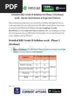 Detailed RBI Grade B Syllabus For Phase I Prelims 2018 Marks Distribution Expected Pattern 1