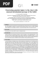 Penetrating Gunshot Injury To The Chest With Unusual Intraluminal Passage of The Bullet