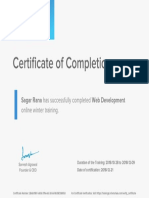 Web Development Training - Certificate of Completion PDF