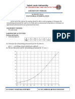 Saint Louis University: Laboratory Manual Activity No. 6 Polynomial Interpolation Activity Objective