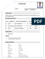 Curriculum Vitae Dashrath Hindal: 1 Year Teaching Experience in School. 2 Month Experience in Hero Moter