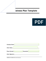 Client Business Plan Template: Com Pany Nam e