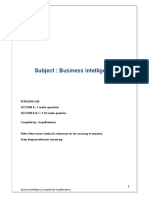 Subject: Business Intelligence