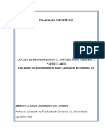 Análise de Procedimentos Na Concessão de Créditos À Particulares