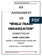 AN Assignment ON "World Trade Organization": Submitted by