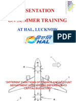 Presentation On Summer Training: at Hal, Lucknow