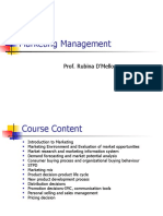 Marketing Management: Prof. Rubina D'Mello