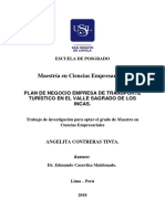 M-Plan de Negocio Empresa de Transporte Turístico en El Valle Sagrado de Los Incas