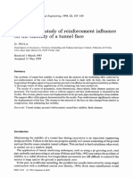 Reinforcement Influence On The Stability of A Tunnel Face-Peila1994 PDF