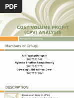 Cost Volume Profit Analysis