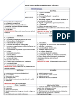 Plan de Estudio en Todas Las Áreas Grado Cuarto Año 2019