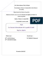 Les Facteurs Déterminants de La Qualité D'audit Légal en Algérie I PDF