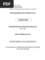 Armonía Programa Conservatorio Tenerife