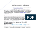 Binomial Nomenclature