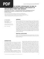 Manipulation of Natural Antioxidants in Feed To Enhance The Oxidative Stability and Quality of Broiler Breast Meat and Nuggets