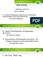 Decentralization and Metropolitan Governance