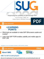 Improving The Usability of QM Through Fiori and Personas