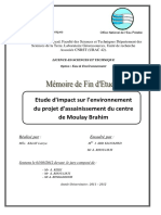 Etude D'impact Sur L'environnement Du Projet D'assainissement Du Centre de Moulay Brahim