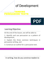 Pattern of Development: Understanding Persuasion Texts