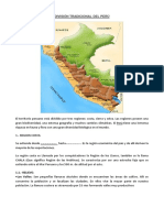 El Territorio Peruano Está Dividido Por Tres Regiones