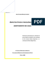 Dissertação de Mestrado ASPECTOS TICOS E PSICOLGICOS DO ABORTAMENTO NO CASAL Catarina Canário Agosto 09