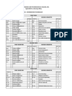 Bacacay Training and Technological College, Inc. Aguinaldo ST., Bacacay, Albay Bs - Information Technology First Year First Semester Second Semester