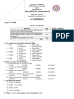 1st Summative Test Math 5