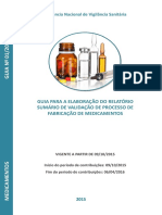 Elaboração Do Relatório de Validação de Processo de Fabricação de Medicamentos PDF