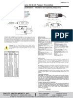 Series 626 & 628 Pressure Transmitters: Specifications - Installation and Operating Instructions