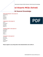 International Airports MCQs (Solved) - World General Knowledge