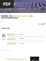 New User Experience: CGE200 - The in SAP S/4HANA Cloud