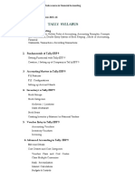 Tally Syllabus: 1. Basics of Accounting