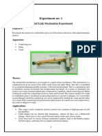 Experiment No: 1: Slotted Link Mechanism Experiment