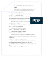 40 Questions - 1 Hour With A Negative Marking of 0.25 Per Question