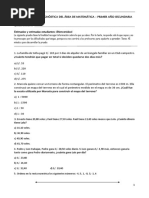 Evaluación Diagnóstico MATEMÁTICA - 1°