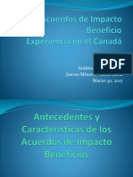 Jm30032017 Acuerdo de Impacto Beneficio Experiencia en El CANADA