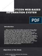 Senior Citizen Web-Based Information System