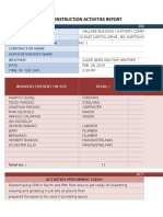 Sample Form For Construction Progress Report