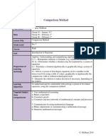 Comparison Method: Your Name Date Lesson Title Grade Level Course Unit