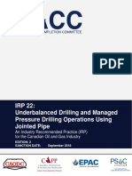 IRP 22 - Underbalanced Drilling & Managed Pressure Drilling Operations Using Jointed Pipe - Oct 17 - 2018 PDF