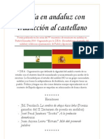 Poesía en Andaluz Con Traducción Al Castellano