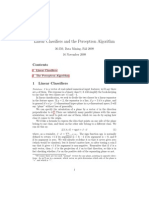 Linear Classifiers and The Perceptron Algorithm: 36-350, Data Mining, Fall 2009 16 November 2009