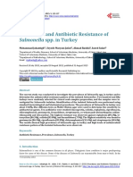 Prevalence and Antibiotic Resistance Of: Salmonella Spp. in Turkey