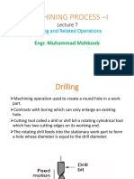 Machining Process - I: Drilling and Related Operations