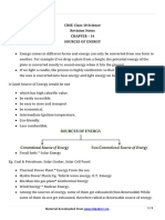 CBSE Class 10 Science Revision Notes Chapter - 14 Sources of Energy